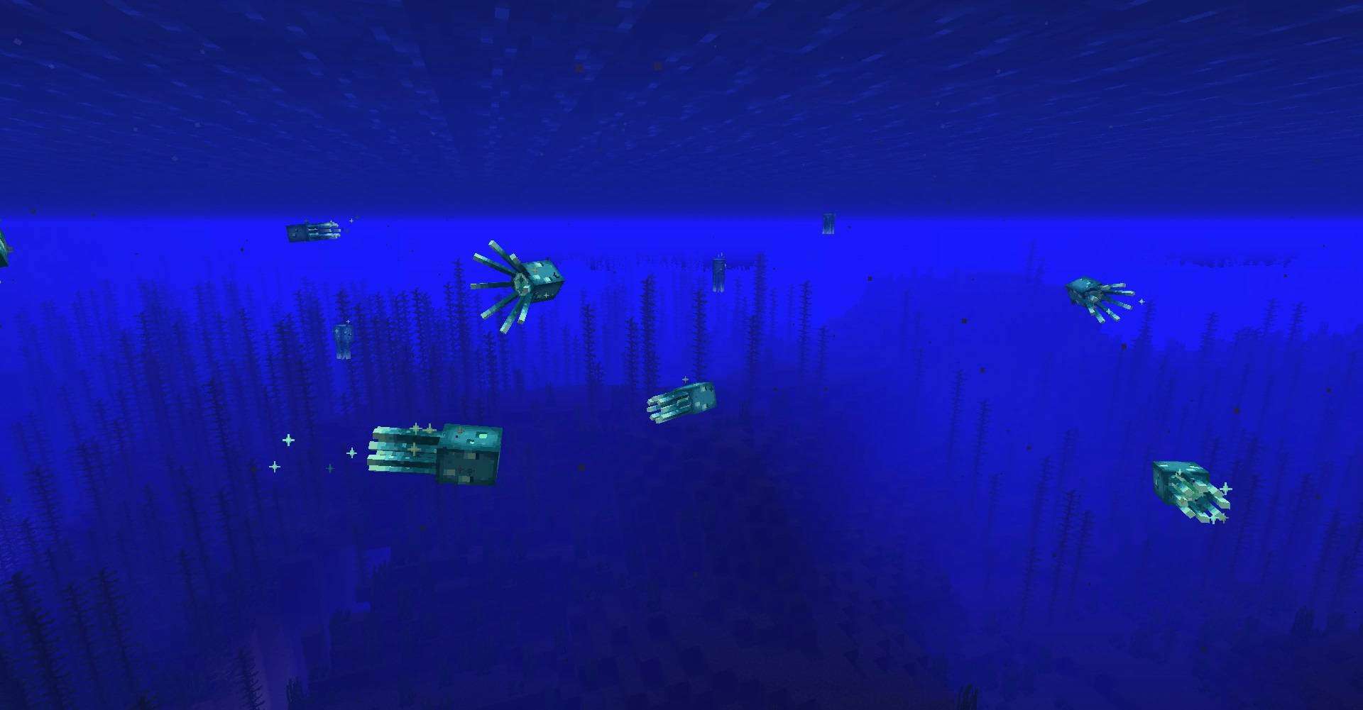 minecraft bunch of glow squid