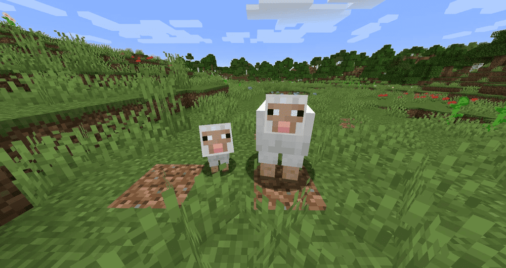 minecraft adult and baby sheep wool