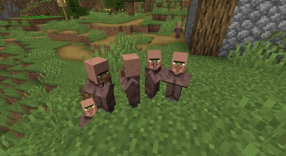 minecraft villagers family with baby villagers