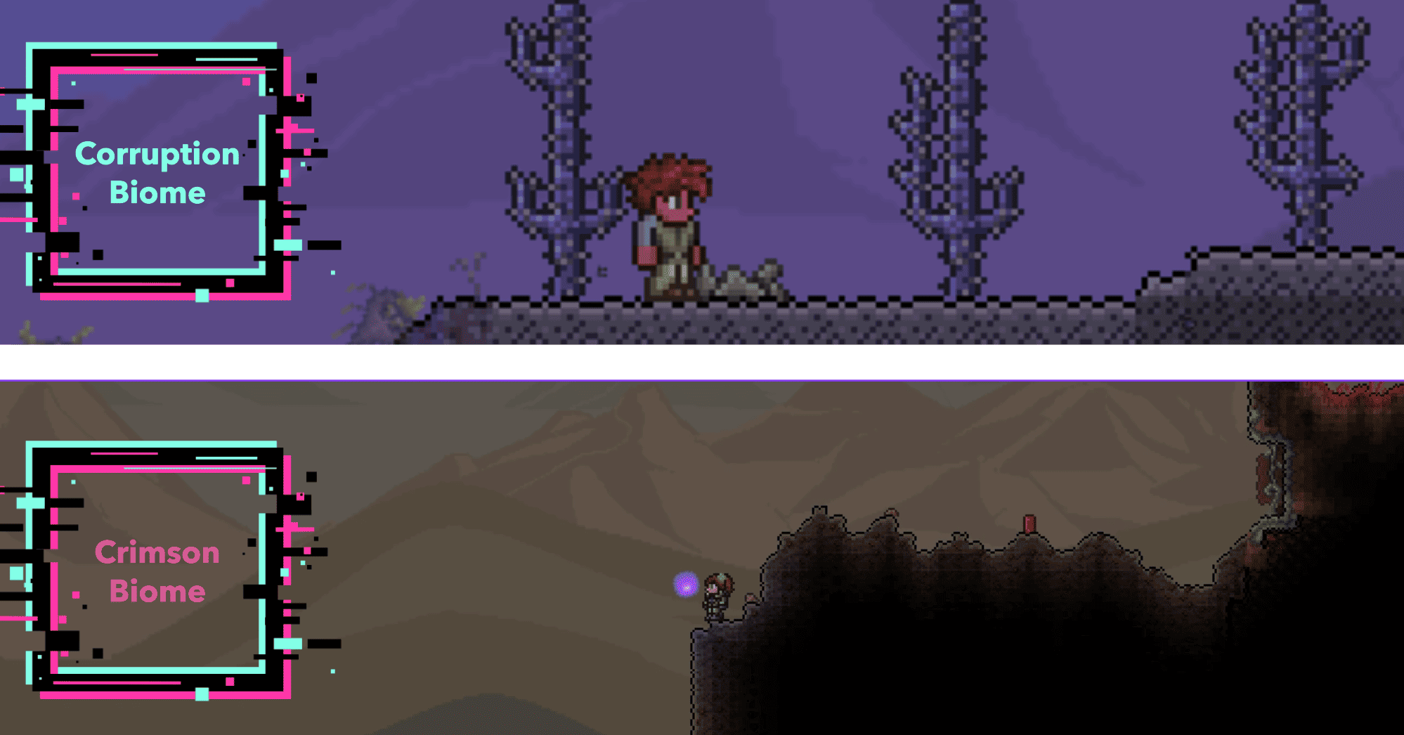 Corruption and Crimson Biomes Terrraria