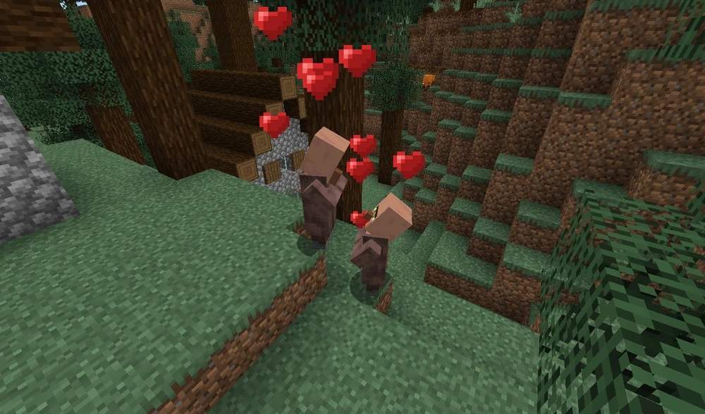 minecraft two villagers in love