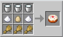 minecraft how to make cake crafting/baking