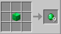 minecraft emerald crafting block of emerald gives 9 emeralds