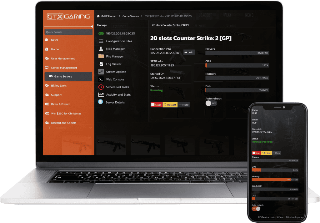 counter strike 2 control panel mockup laptop mobile